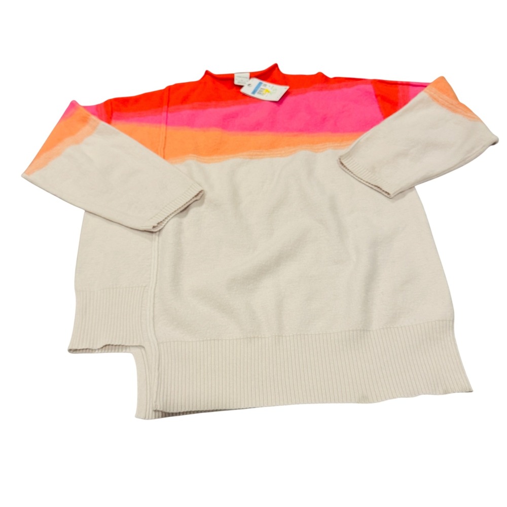 Nike Yoga Therma-FIT ADV Women Medium Colorblock Knit Sweater Cream DQ6322-030